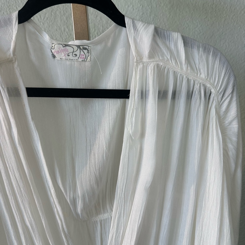Free People | White Flowing Long-Sleeve Top - Picture 2 of 5